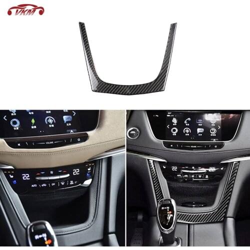 Carbon fiber Material Central Control U-shaped Frame Sticker Auto Car Decoration For Cadillac XT5 XT6 2016 2017 2018 2019