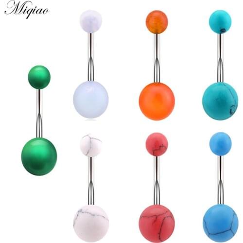 Miqiao 1pcs Hot-selling Versatile Multicolor Turquoise Belly Button Nail Piercing Jewelry