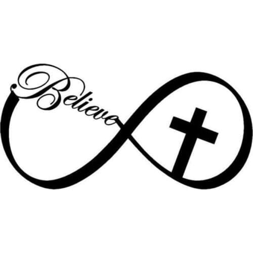 15CM*7.5CM Personalized Cross Christian Jesus Believe God Vinyl Window Stickers Laptop Suitcase Helmet Skateboard Sticker