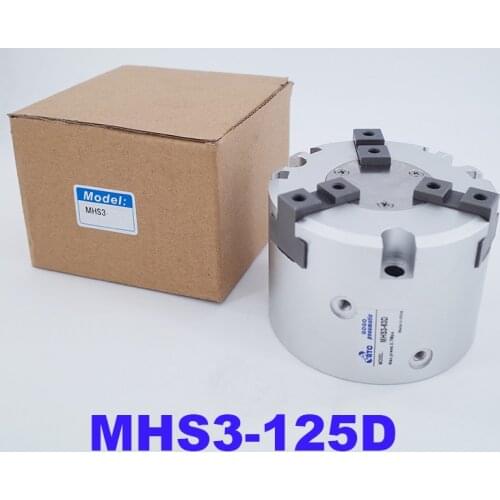 GOGO High quality double acting pneumatic gripper MHS3-125D SMC type Parallel Style Air Gripper 3-Finger Type