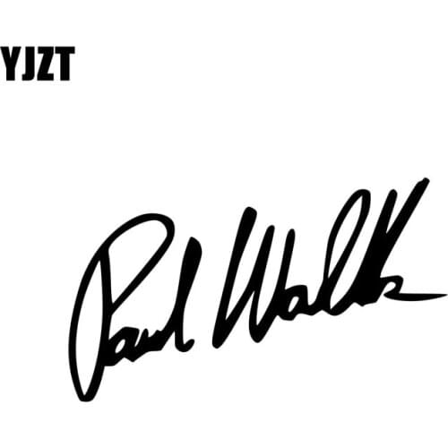 YJZT 13CM*8CM PAUL WALKER Fashion Vinyl Decal Car-styling Car Sticker Black/Silver Accessories C11-0497