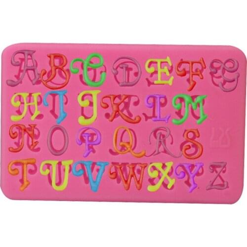 Capital English letter flip sugar cake mold clay clay chocolate mold DIY baking decoration supplies gypsum drip tool