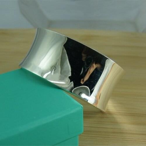 BABYLLNT Pure 925 Sterling Silver Bangle Bracelets Women Smooth Open Bracelet Fashion Jewelry Engagement Christmas Gift