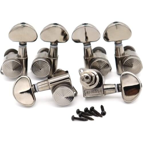 1set Jin-Ho Guitar Locking Tuning Pegs 3L3R for Acoustic Electric Guitar JN03-SP Black Nickel/Gold