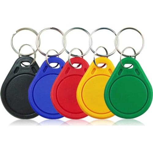 10pcs 13.56MHz IC M1 S50 Keyfobs Tags Access Control RFID Key Finder Card Token Attendance Management Keychain ABS Waterproof