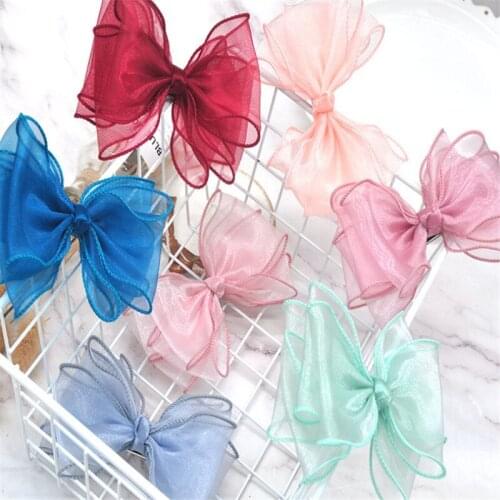 10pcs/lot Children Hair Accessories Korean-style Hairpin Ornament Head Clip 4Layer Snow Yarn Bow Floral Headdress