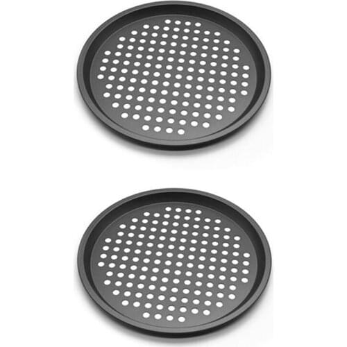 2 Pcs Pizza Crisper Pan, Carbon Steel, Non-Stick, Tray Pizza Pan with Holes,12 Inch