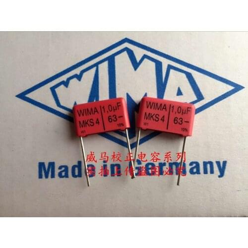 2020 hot sale 10pcs/20pcs German capacitor WIMA MKS4 63V 1UF 1.0UF 105 63V P: 15mm Audio capacitor free shipping
