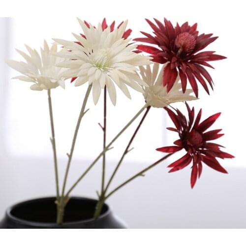 3 Heads Small Daisy Flower Branch Wedding Home Decoration Road Lead Flowers Arrangement Plastic Fake flowers