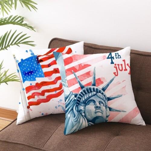 45x45cm Independence Day High Quality Pillow Cases Sofa Cushion Home Decor Seat Chair Pillowcase American Flag Throw Pillow Case