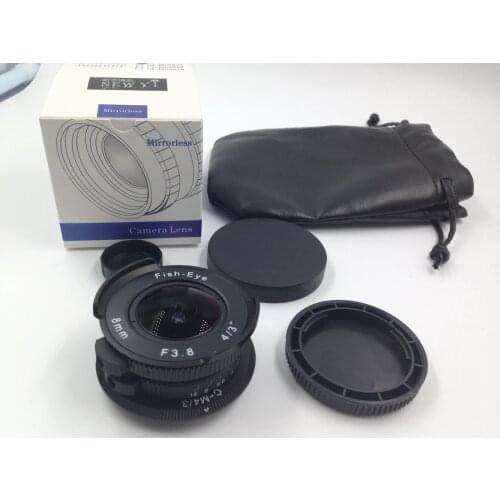 8mm F3.8 fisheye CCTV TV Movie c mount Wide Angle Lens for canon eosm nikon n1 fuji xh1 M43 EPL5 OMD em5 EM10 mirrorless camera