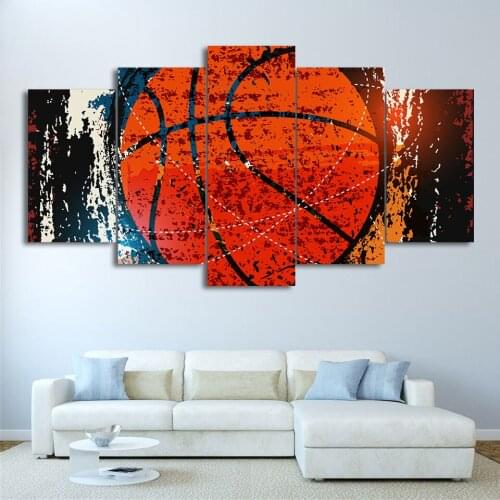 Abstract Basketball Poster Giclee Canvas Prints Wall Art Basketball Painting Home Living Room Gym Decor Gift for Basketball Fans