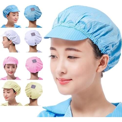Anti-static Hat Elastic Mesh Dust-proof Caps Clean Room Breathable Working Cap Restaurant Service Workshop Men Women Working Hat
