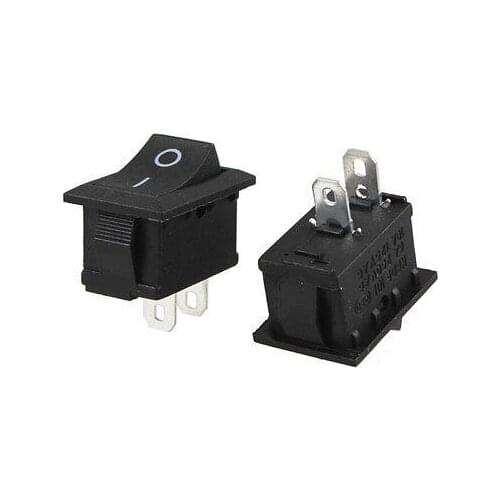 Free shipping!Free shipping !2pcs AC 250V 6A/10A 2 Pin SPST ON/OFF I/O 2 Position Boat Rocker Switch Black