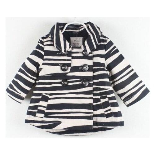 FREE SHIPPING - children/kids/baby girl fashion zebra jacket w fleece lining, spring and autumn jacket, a little waterproof