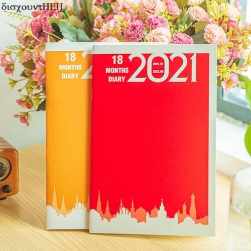 A5 Agenda 2021 2022 Monthly Plan Notebook Kawaii English Paper Efficiency Schedule Book School Office Supplies Stationery Gifts