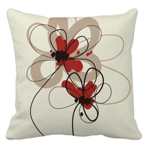 Poppy Flowers Plant Painting Decoration Throw Pillow Square Cover