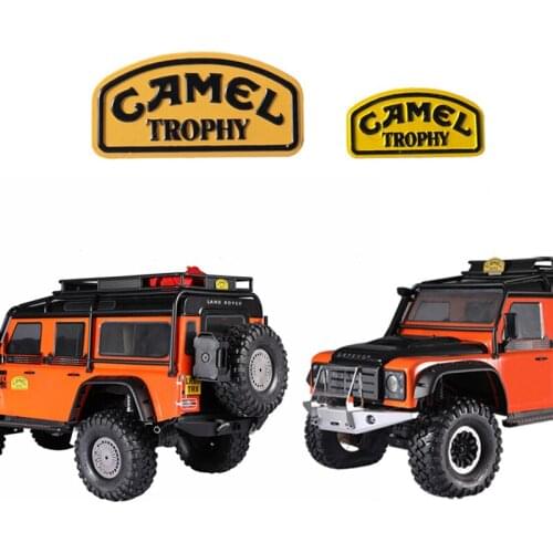 DJC TRX4 Camel Trophy Badge Front Rear Metal Label Nameplate For 1/10 Traxxas TRX-4 Defender D90 D110 Crawler Car Part rc carros