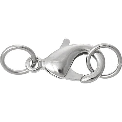 DoreenBeads Copper Lobster Clasp silver color 25mm(1") x 9mm( 3/8"), 2 Pieces Hot new