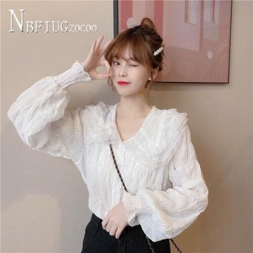 Fairy Fashion Women Blouse 2021 New Design Spring Sweet Long Sleeve Female Blouses