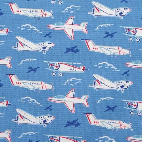 1 yard Cotton Canva Fabric for Sewing,Pathwork,Bag,Curtain,Hadmaking-Classic Aircraft, Fighter Jet (width=145cm)