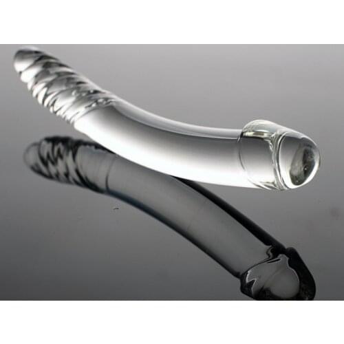 Pyrex Glass Dildo Artificial Fake Penis with Crystal Anal Butt Plug for Men Women Bdsm Bondage Flirt Sex Toys to Masturbate