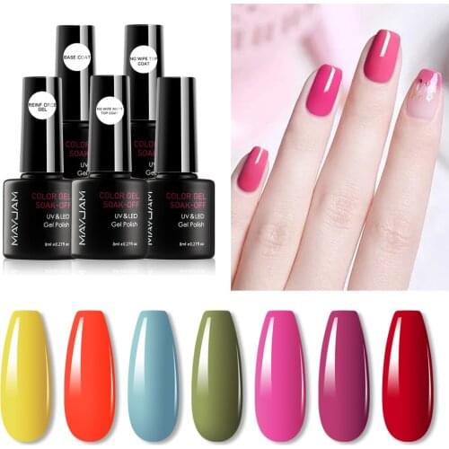 8ml Classic Color Nail Gel Polish for Nails Soak Off UV LED Semi Permanent Gel Varnishes Top Base Coat Lacquer Nail Art Design