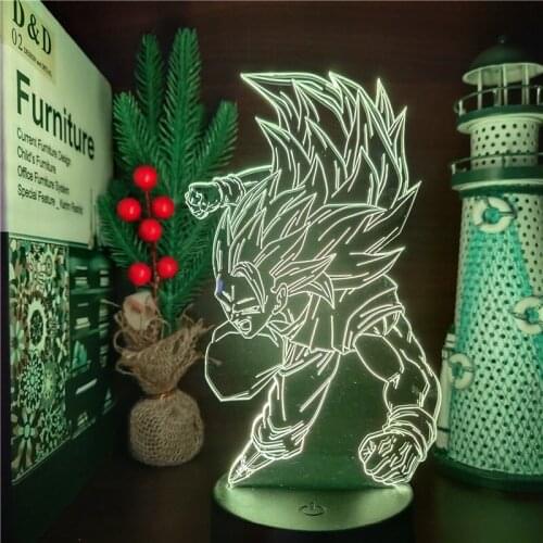 Dragon Ball Z Son Goku Anime Lamp 3D Night Lights Battle Table Desk Led DBZ Super Saiyan Torankusu Lighting Xmas Gift Lampara