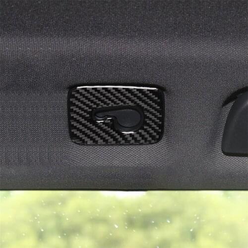 Carbon Fiber Interior Decoration Roof Pothook Frame Cover Trim Stickers for AUDI Q7 SQ7 4M 2016-2019 Car Decals Assessoires 4pcs