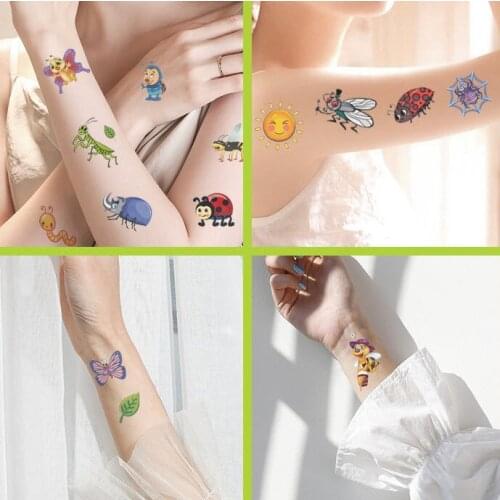Cartoon insect sticker paper for children Waterproof insect Tatoo stickers Novelty gift stickers 10 pages/lot
