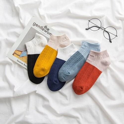 Japanese Candy Color Woman Socks Female Happy Fashion Girls Ankle Funny Cute Socks Women Cotton Summer Short Ankle Socks