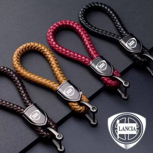 New car trinket Key ring Zinc Alloy Universal keychains For Lancia Delta Ypsilon Lybra Musa Kappa Voyager car Logo PU keychains