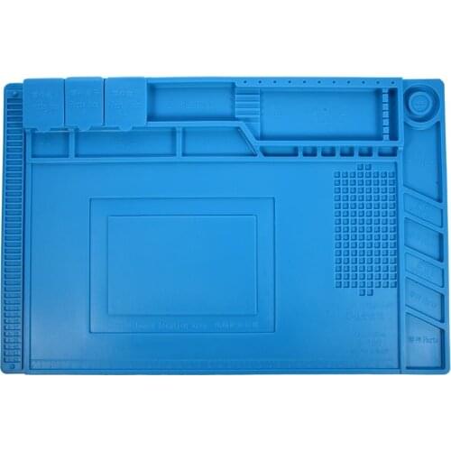 New S-160 45x30cm Heat Insulation Silicone Pad Desk Mat Maintenance Platform For BGA Soldering Repair Station With netic Sect