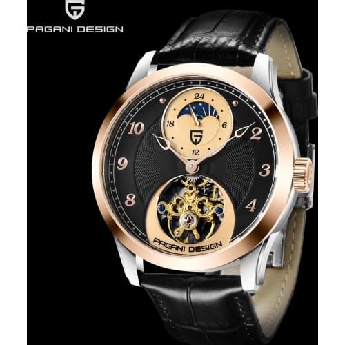 PAGANI DESIGN Mens Automatic Watch Fashion Mechanical Watch Leather Waterproof Watch Mens Fashion Watch