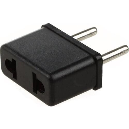 Plug Adapter for USA Flat to Europe Round Pin