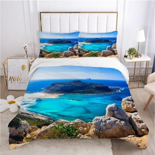 Landscape Duvet cover set 240x220 200x200 Bedding set Twin Queen King Double Bed linens Quilt cover Bedclothes isle