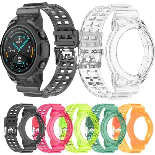 Transparent TPU Watchband For Huawei Watch GT2 46mm Breathable Watch Strap