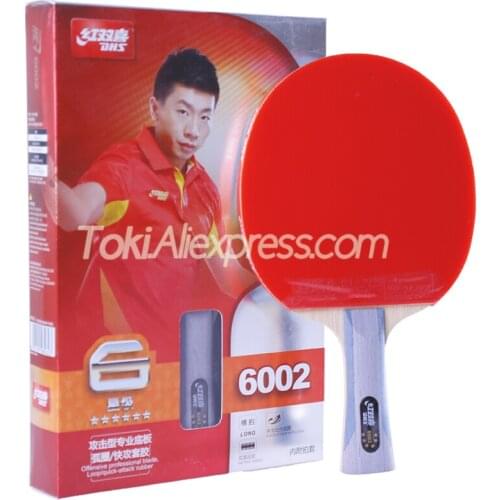 DHS 6 Star Table Tennis Racket (6002, 6006) with Rubber (Hurricane 8, Tinarc) + Bag Set Orignal DHS 6-STAR Ping Pong Bat