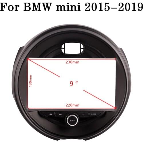 Black ABS Trim Fascia Frame For BMW mini Refit 9" Car Android Radio Navigation DVD Mounting Dashboard