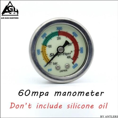 Paintball PCP Hand Pump High Pressure Gauges oil free Manometer 40mpa/400bar/6000psi M10*1 thread