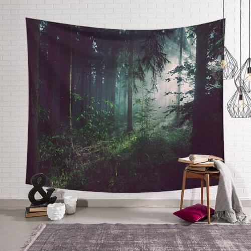 Green Forest Psychedelic Tapestry Home Decorations Wall Fabric Wall Hanging Tapestry Blanket Tapestries Farmhouse Decor
