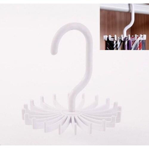 Hanging Tie Holder 20 Hooks Neck Ties Organizer 360 Degree Rotating Tie Rack Hanger for Necktie Belt Silk Scarf Closet Organizer