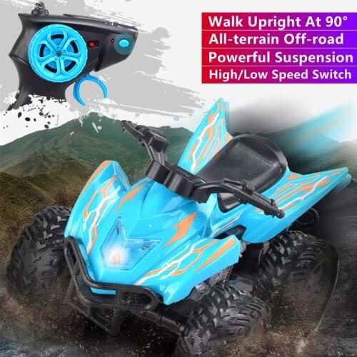 All-terrain Off-road Upright Drive RC Car Powerful Suspension Dual Speed Switch LED Highlight Remote Control Motorcycle RC Toy