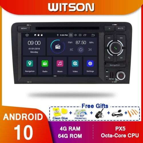 WITSON Android 10.0 Octa core PX5 Car Dvd GPS Player For AUDI A3 4GB RAM 64GB ROM CAR GPS NAVIGATION