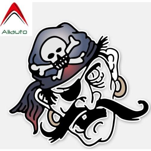 Aliauto Funny Car Sticker Cartoon Bearded Pirates Waterproof Sunscreen Creative Cover Scratch Decal Accessories PVC,12cm*10cm