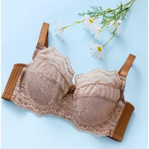 Sexy Push Up Bra Women Lace Breathable Lingerie Unlined Underwire Bralette Flimsy Front Rows Underwear Female Size 32-38 Tops