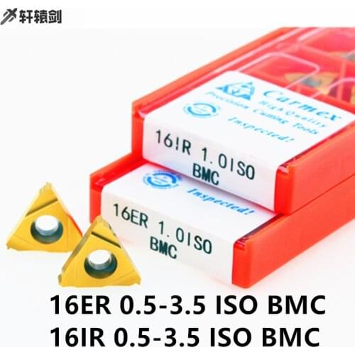 10pcs 16ER 0.75 1.25 1.5 2.0 3.0 ISO BMC Carmex Thread Carbide Inserts for CNC Turning Tools Hi Cut Lathe