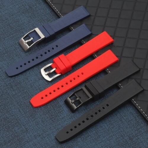 20mm Rubber Watch band Black Blue Red Watchband Bracelet For Breitling strap for Navitimer Avenger Superocean 42mm dial tools
