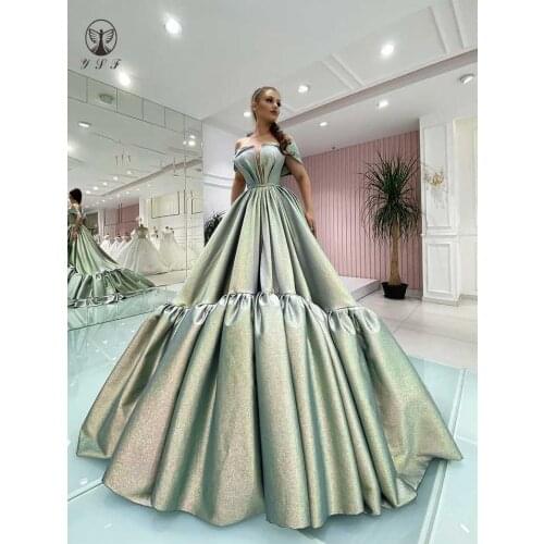 2022 Fashion Off the Shoulder Short Sleeve Pleated A Line Floor Length Prom Dresses