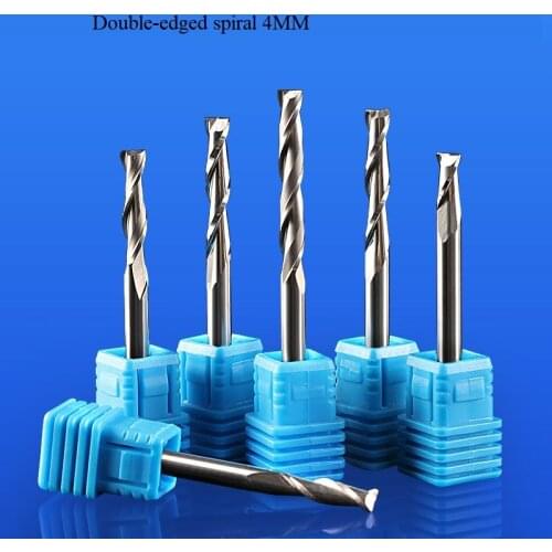 4mm double-edged spiral milling cutter density board cutting grooved relief milling cutter CNC computer engraving machine tool